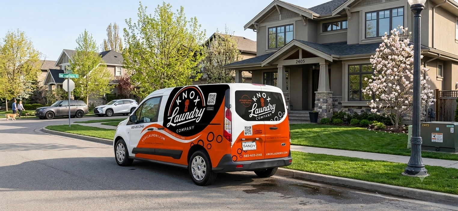 residential delivery van parked on street